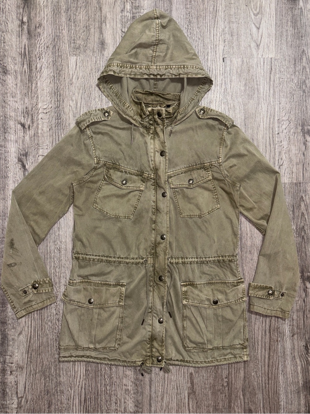 Talula Utility Anorak Jacket Women’s Small Hooded Military Green Cargo
